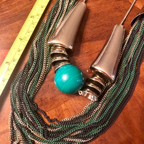 Express multi-color metal statement necklace - Picture 2 of 3